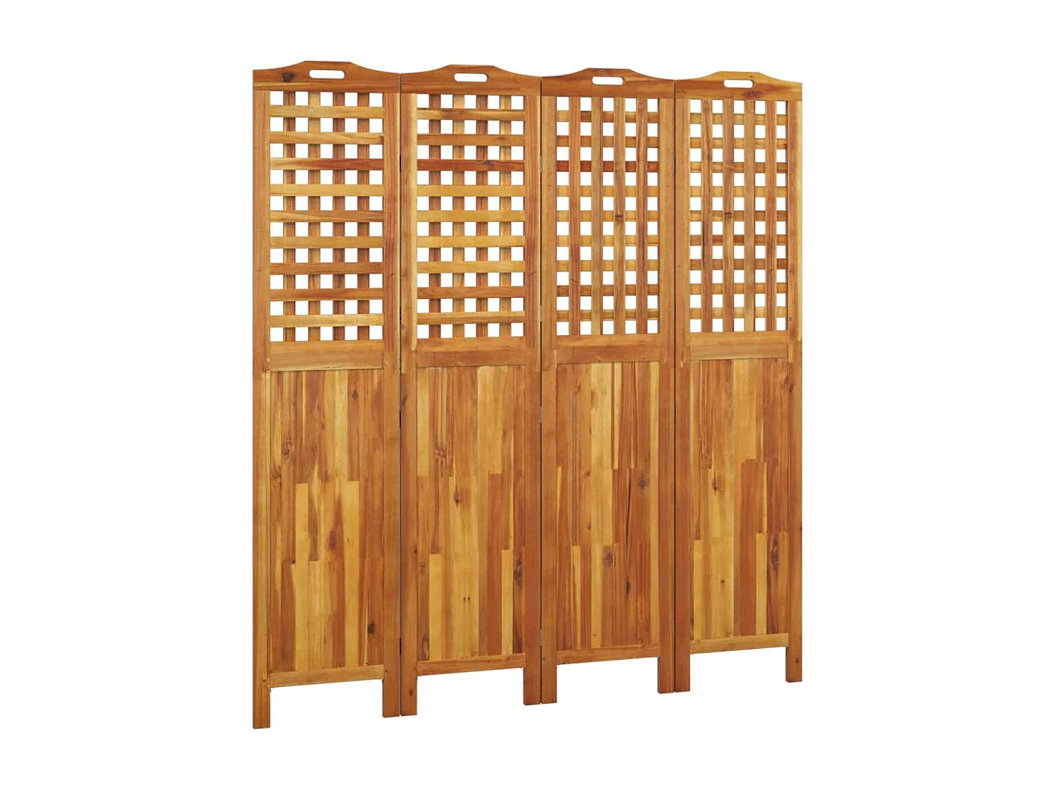 Cloison de séparation 4 panneaux 162x2x180 cm Bois d'acacia