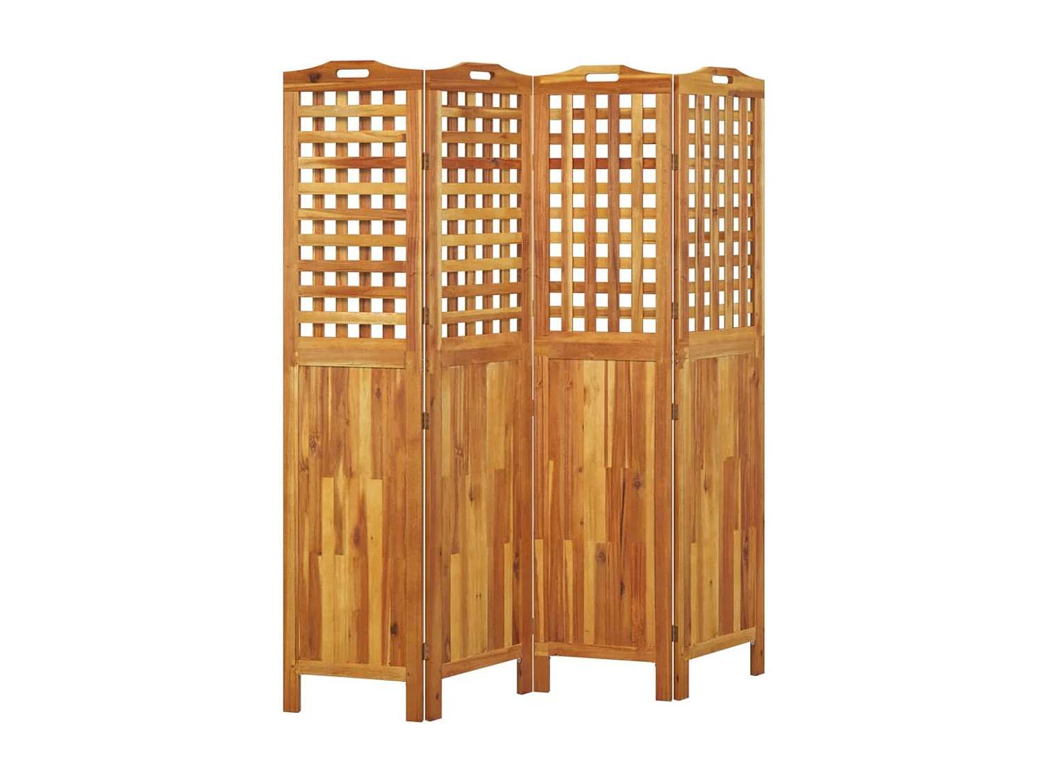 Cloison de séparation 4 panneaux 162x2x180 cm Bois d'acacia
