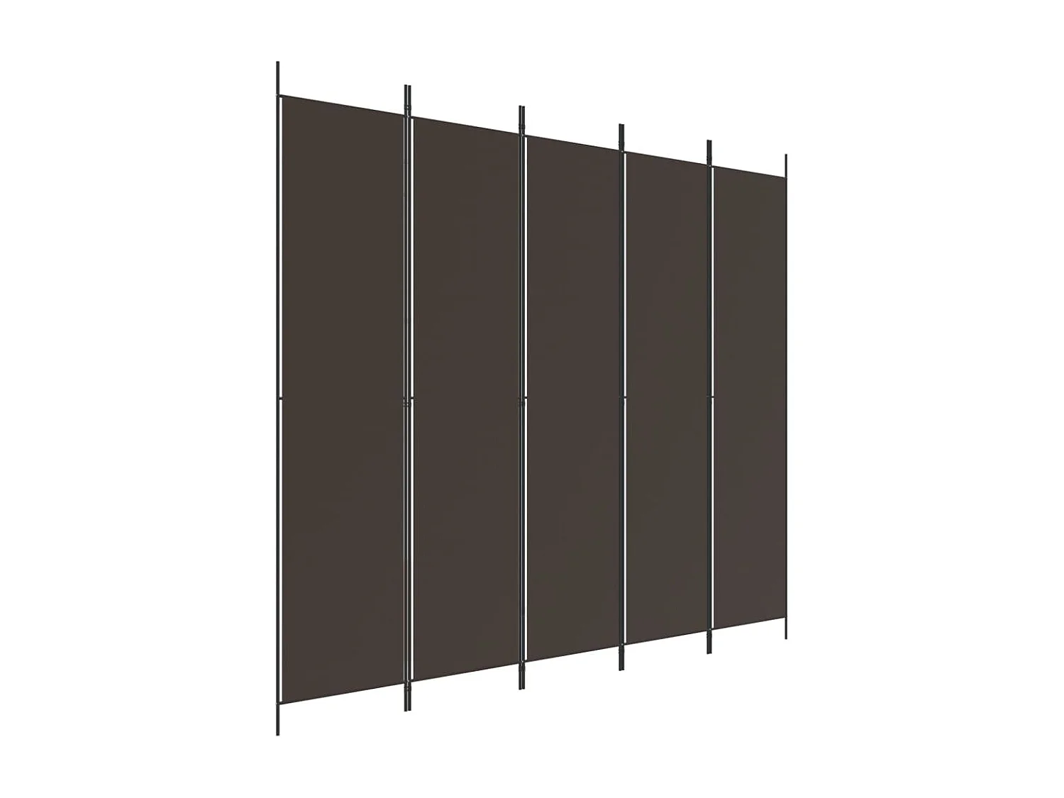 5-tlg. Paravent Braun 250x220 cm Stoff