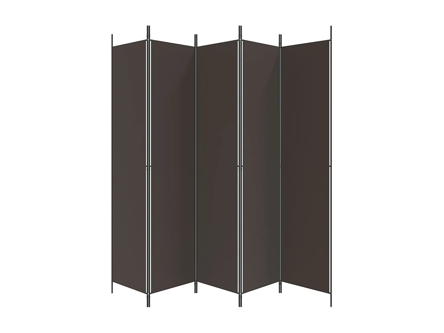 5-tlg. Paravent Braun 250x220 cm Stoff