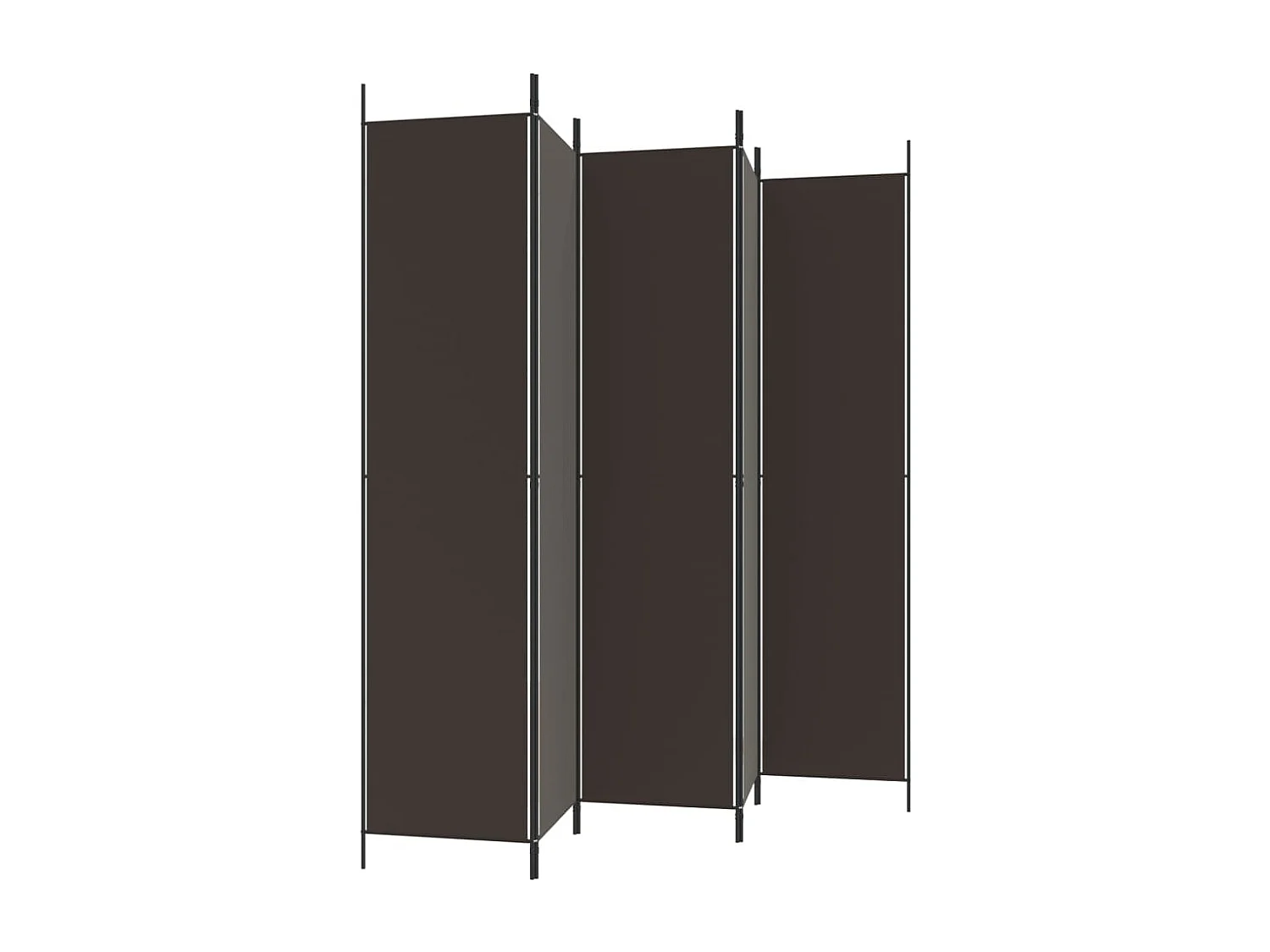 5-tlg. Paravent Braun 250x220 cm Stoff