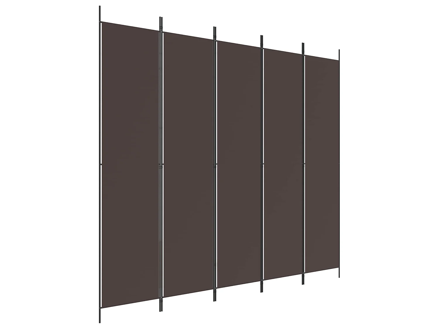Kamerscherm met 5 panelen 250x220 cm stof bruin