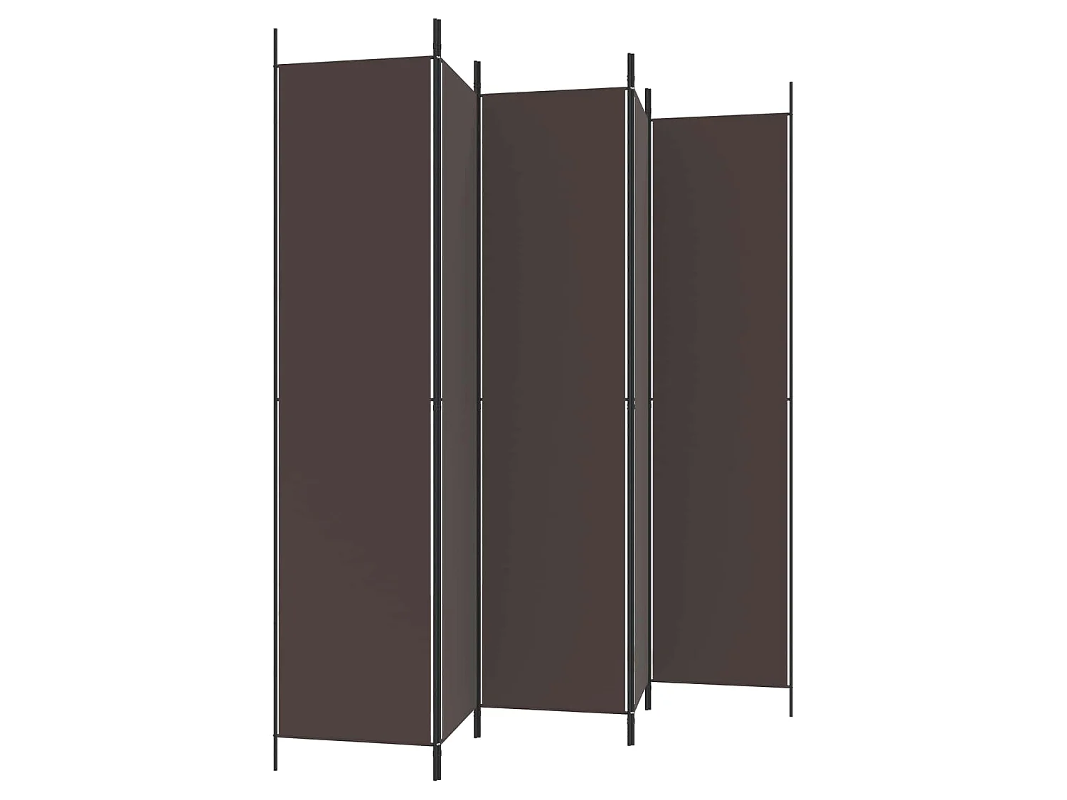 Kamerscherm met 5 panelen 250x220 cm stof bruin