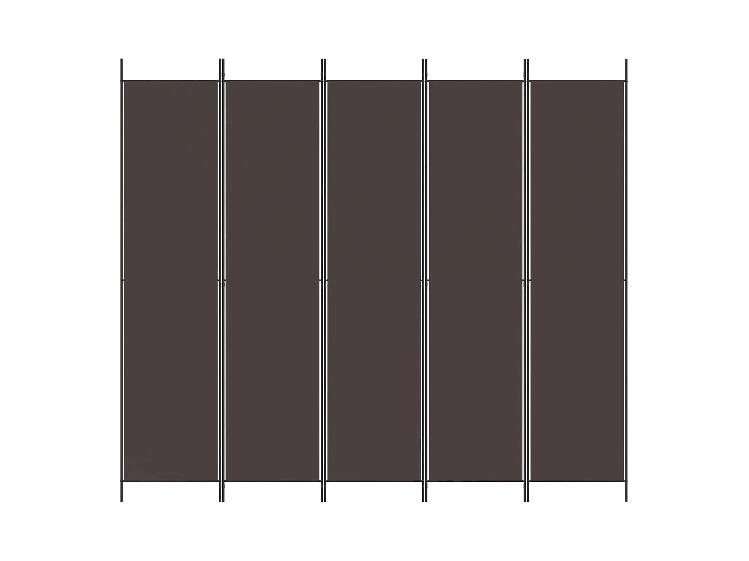Kamerscherm met 5 panelen 250x220 cm stof bruin