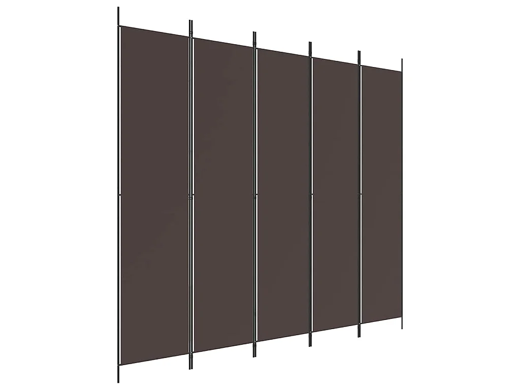 Divisorio a 5 Pannelli Marrone 250x220 cm in Tessuto