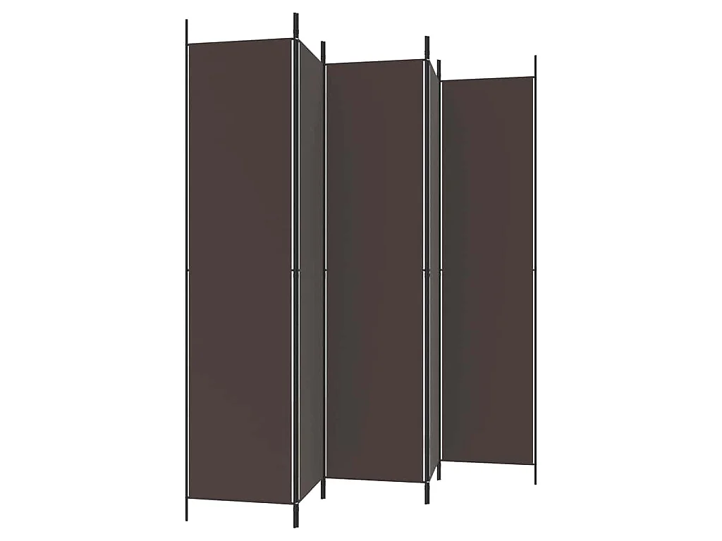 Divisorio a 5 Pannelli Marrone 250x220 cm in Tessuto