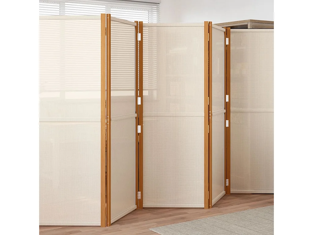 Cloison de séparation 6 panneaux Blanc crème 420x180 cm