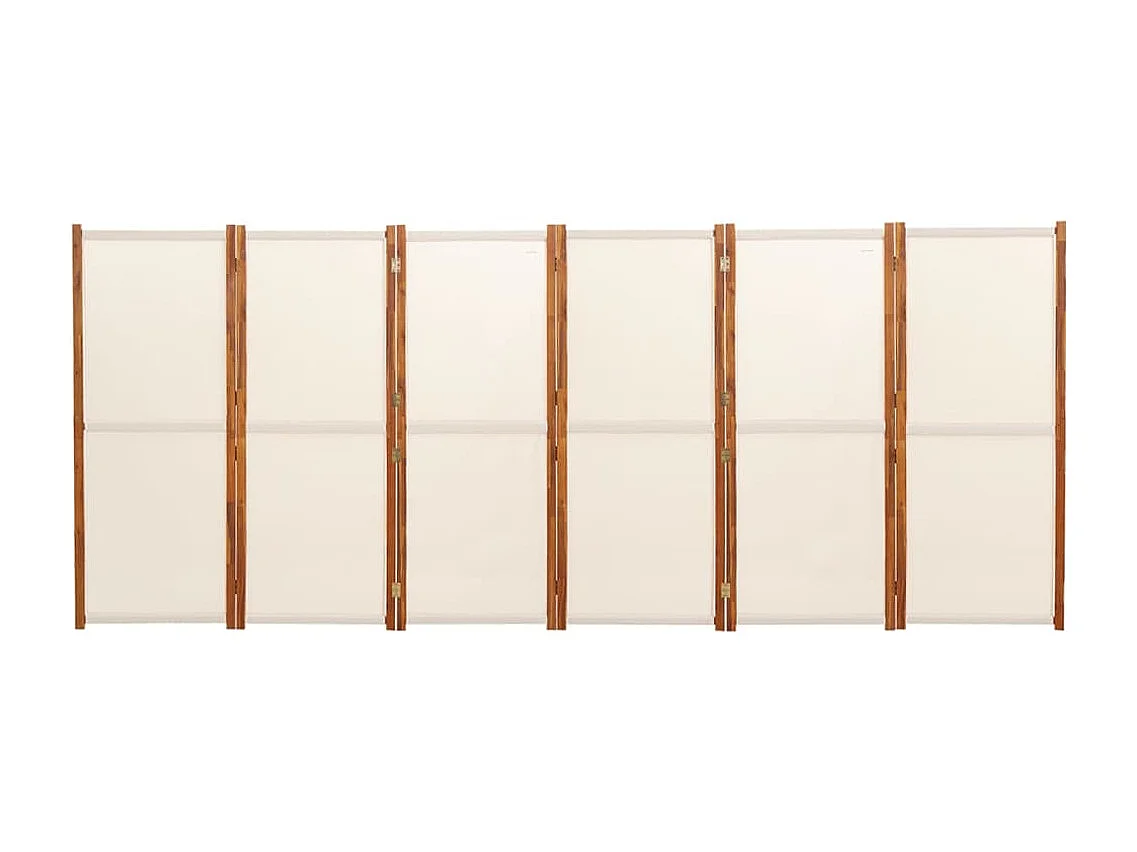 Cloison de séparation 6 panneaux Blanc crème 420x180 cm