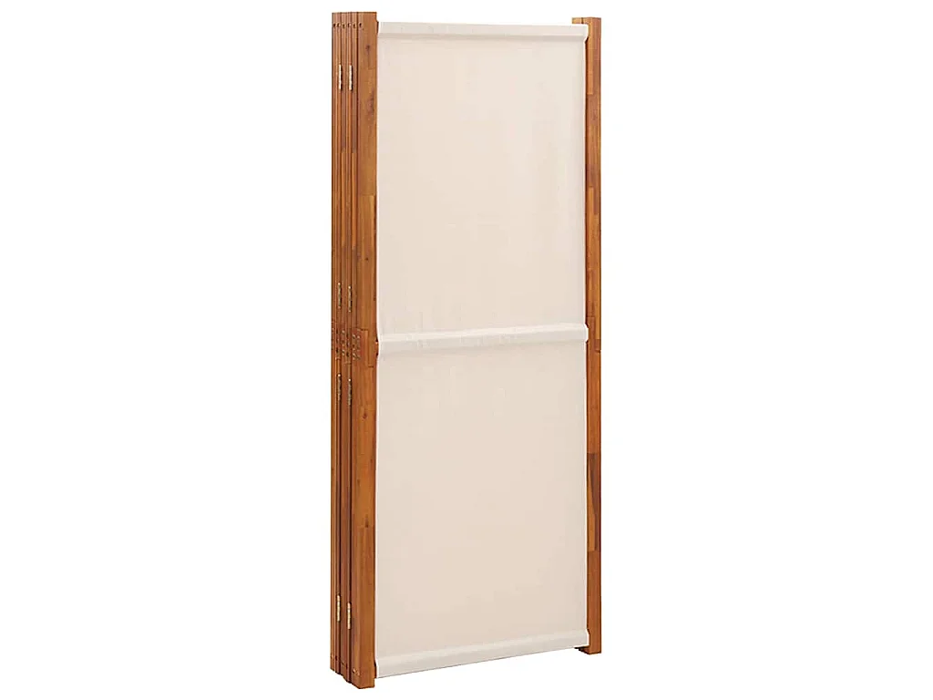 Biombo divisor de 6 paneles blanco crema 420x180 cm