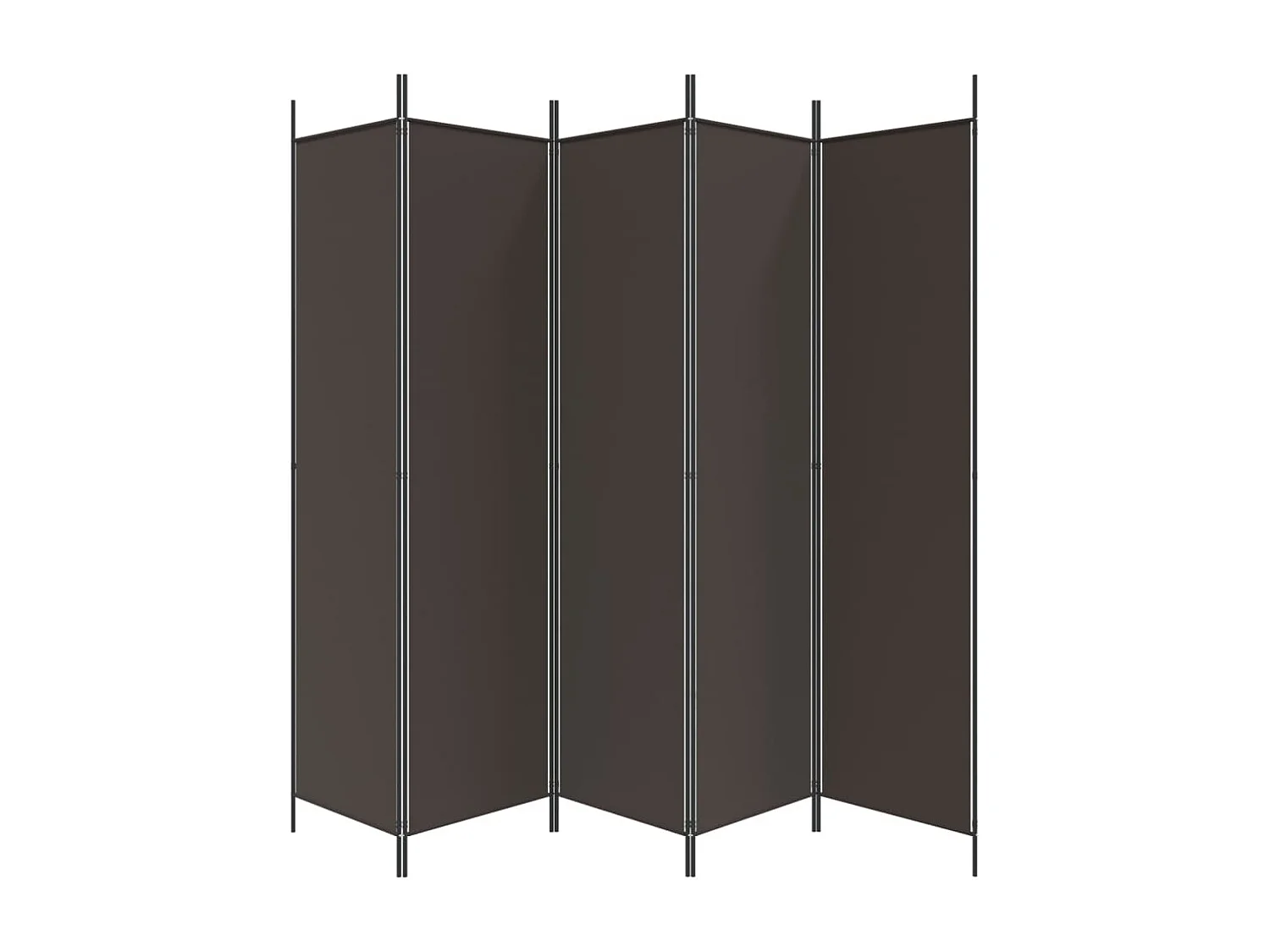 5-tlg. Paravent Braun 250x200 cm Stoff