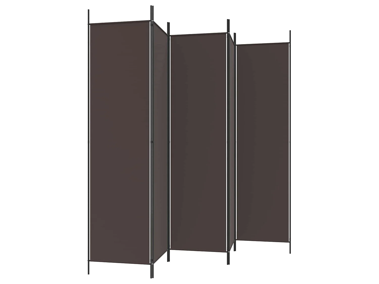 Paravent 5 panneaux Marron 250x200 cm Tissu