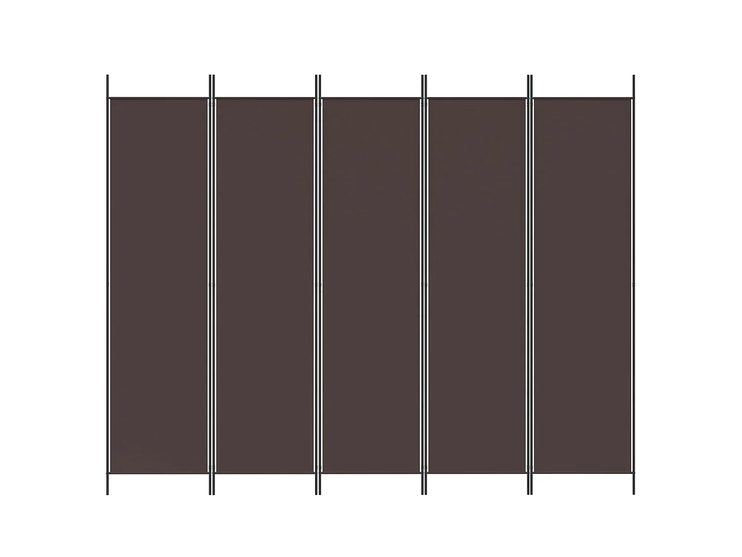 Paravent 5 panneaux Marron 250x200 cm Tissu