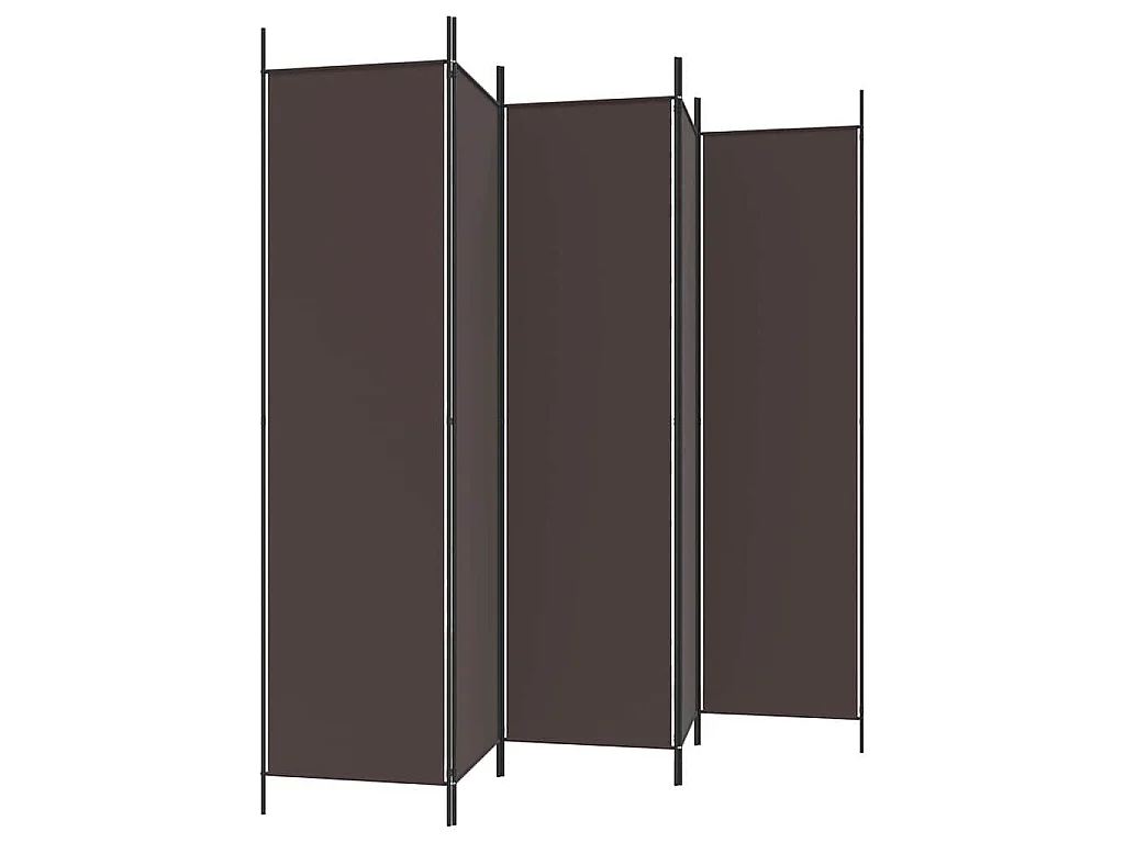 Divisorio a 5 Pannelli Marrone 250x200 cm in Tessuto