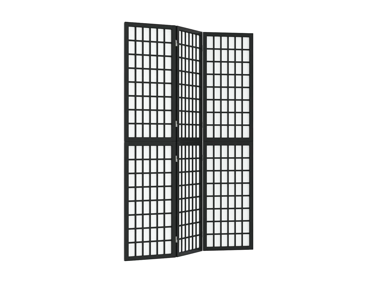Cloison de séparation pliable 3 panneaux 120x170 cm Noir