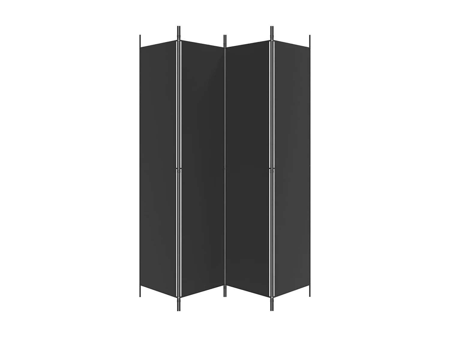 Cloison de séparation 4 panneaux Noir 200x220 cm Tissu