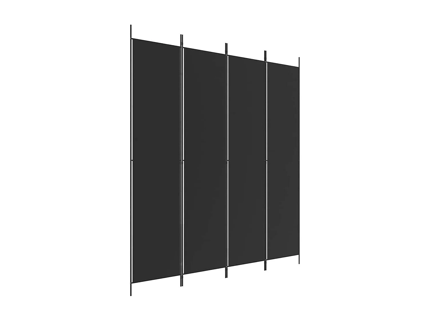 Cloison de séparation 4 panneaux Noir 200x220 cm Tissu