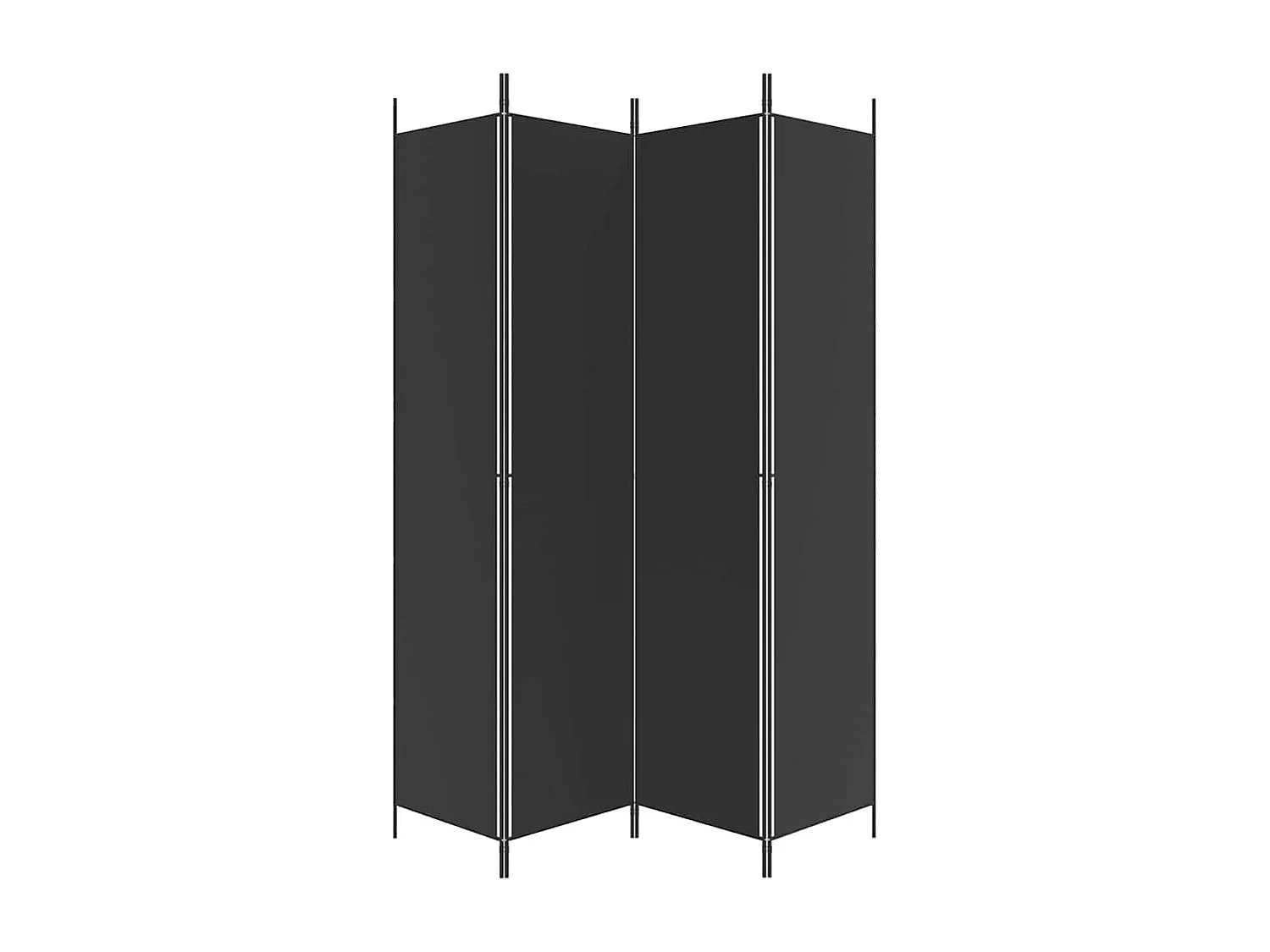 Cloison de séparation 4 panneaux Noir 200x220 cm Tissu