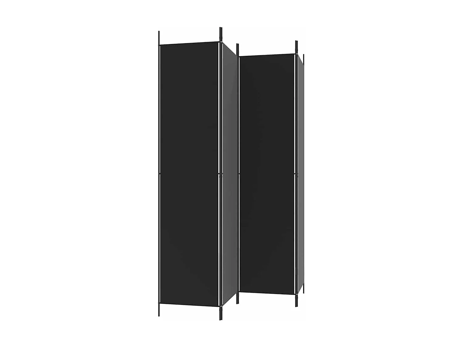 Cloison de séparation 4 panneaux Noir 200x220 cm Tissu