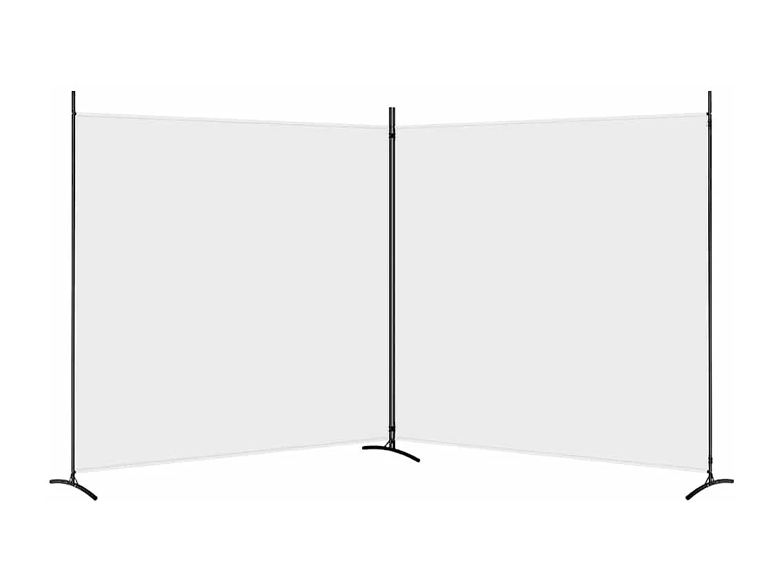 Cloison de séparation 2 panneaux Blanc 348x180 cm Tissu