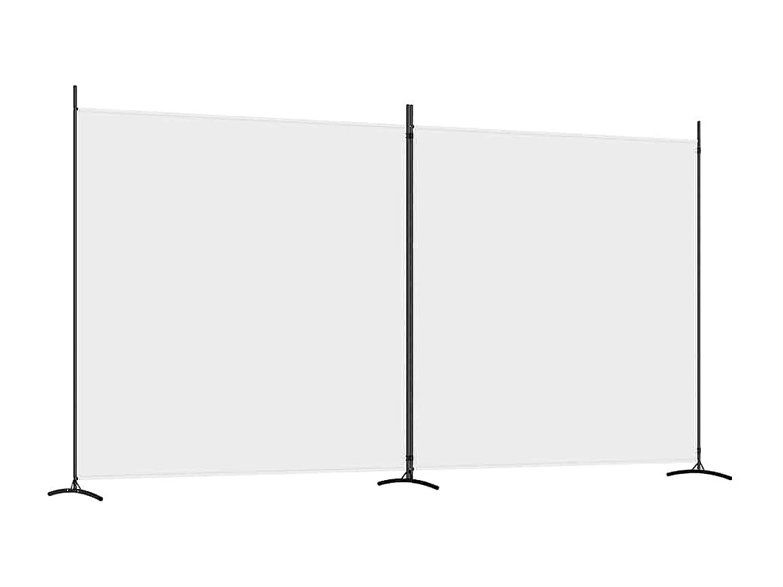 Cloison de séparation 2 panneaux Blanc 348x180 cm Tissu