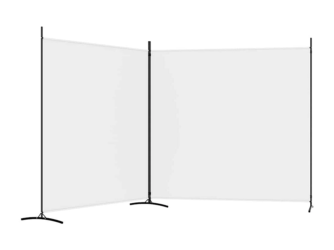 Cloison de séparation 2 panneaux Blanc 348x180 cm Tissu