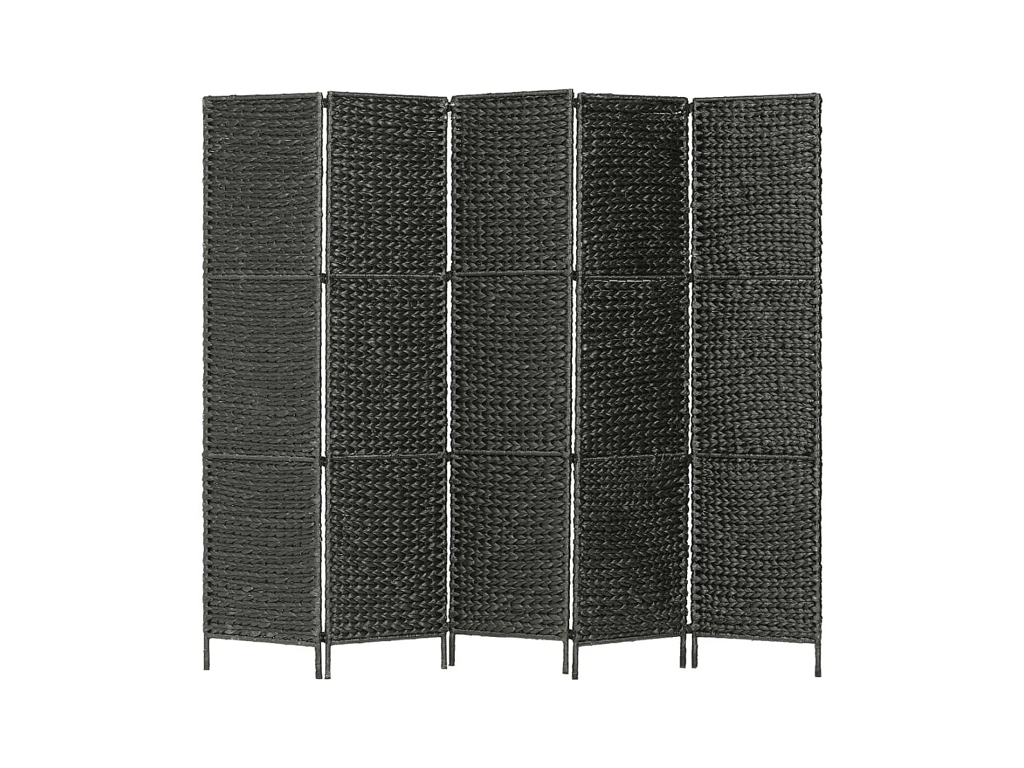 Kamerscherm met 5 panelen 193x160 cm waterhyacint zwart
