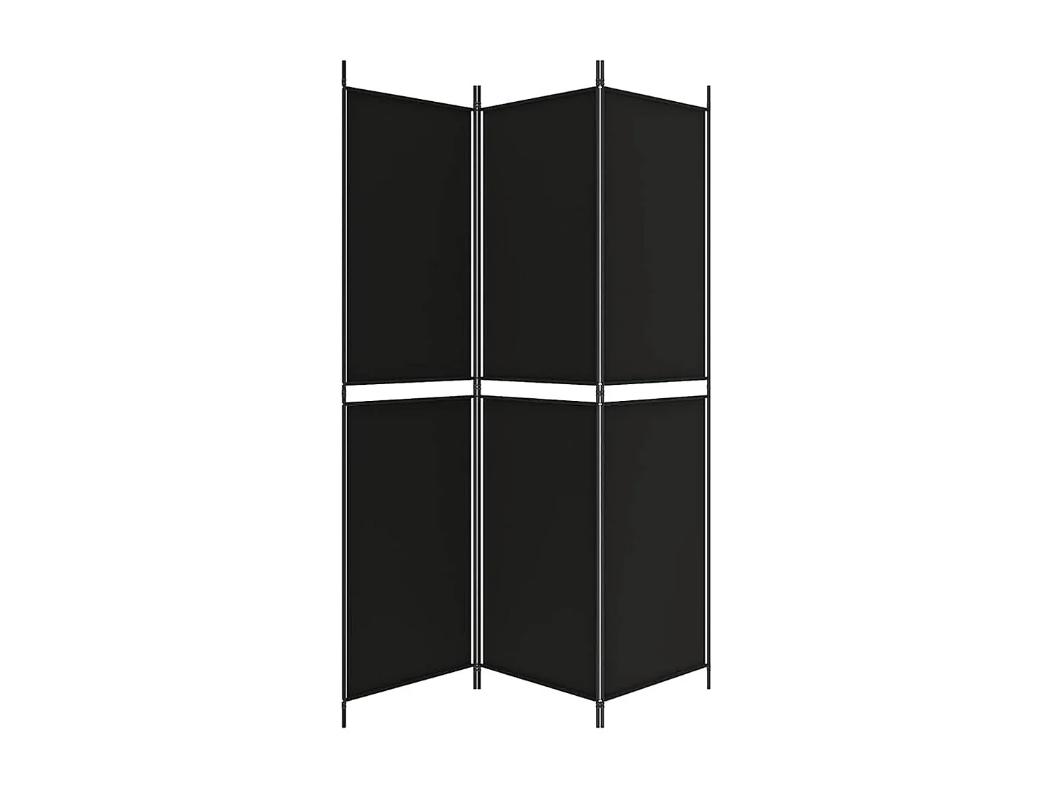 Cloison de séparation 3 panneaux Noir 150x200 cm Tissu