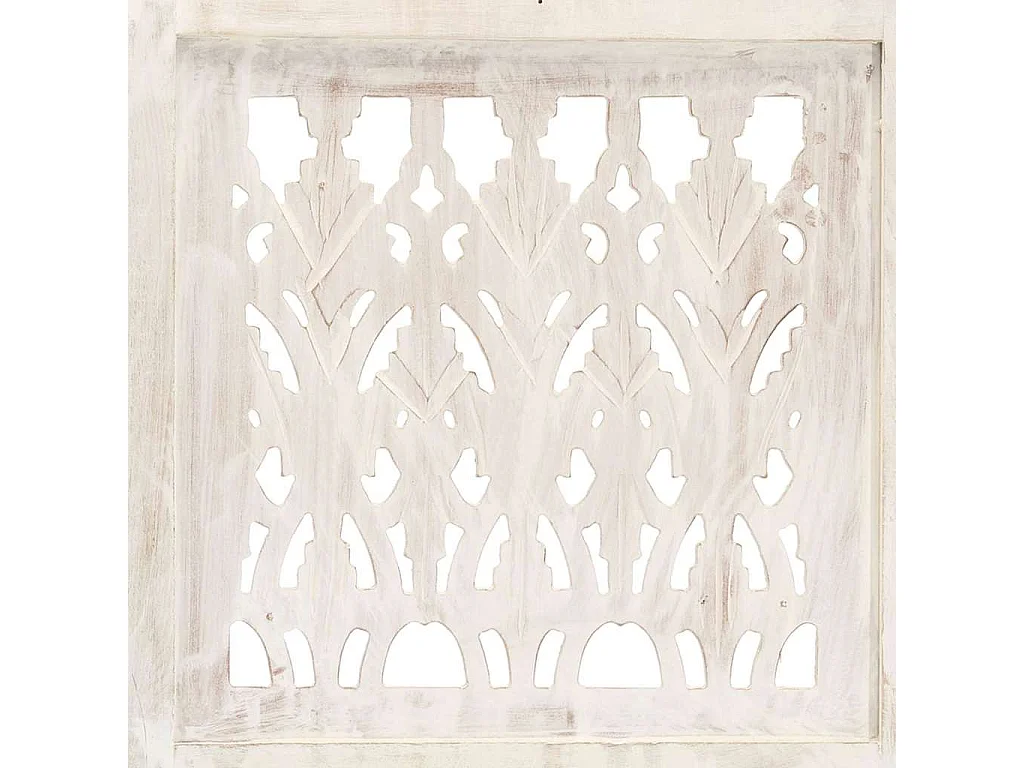 Paravent 3 panneaux Blanc 120x165 cm Bois manguier