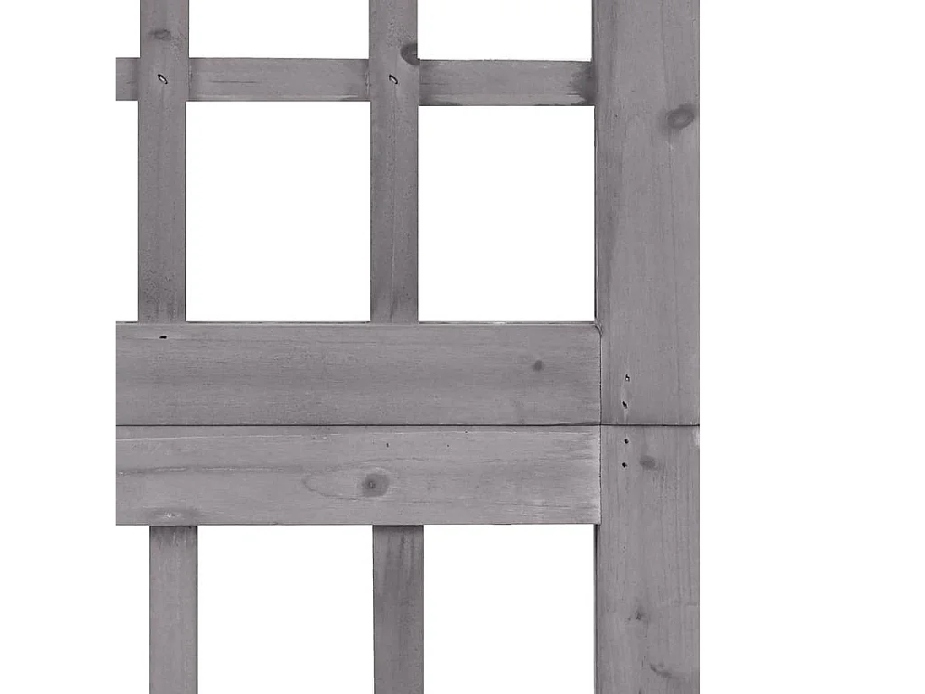 Biombo/Enrejado de 6 paneles madera de abeto gris 242,5x180 cm