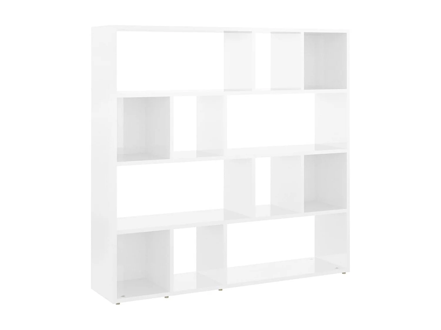 Bücherregal/Raumteiler Hochglanz-Weiß 105x24x102 cm
