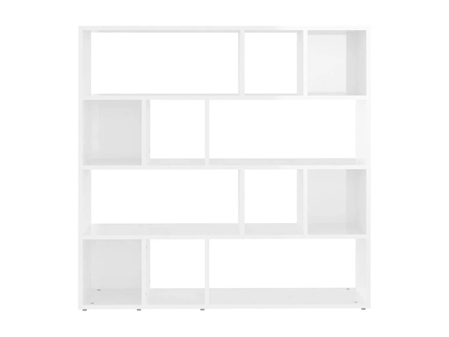 Bücherregal/Raumteiler Hochglanz-Weiß 105x24x102 cm