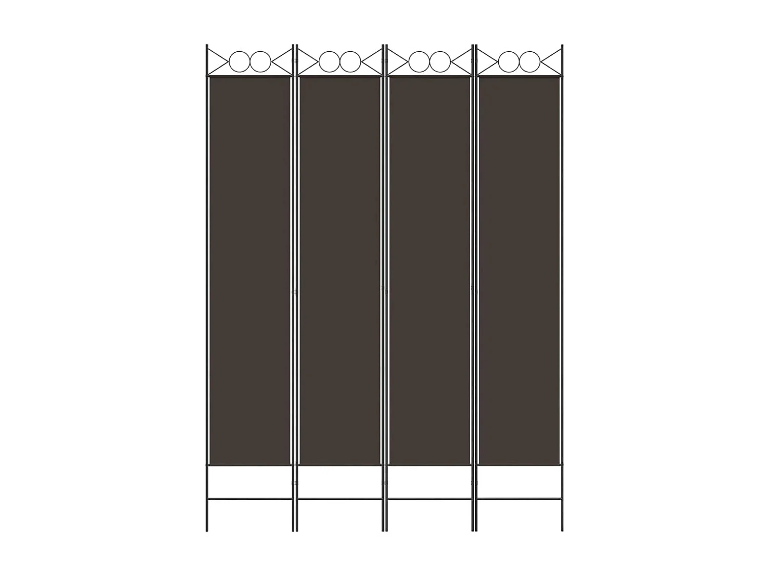 Divisorio a 4 Pannelli Marrone 160x220 cm in Tessuto