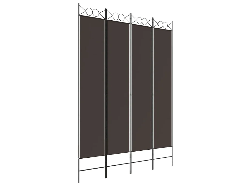 Kamerscherm met 4 panelen 160x220 cm stof bruin