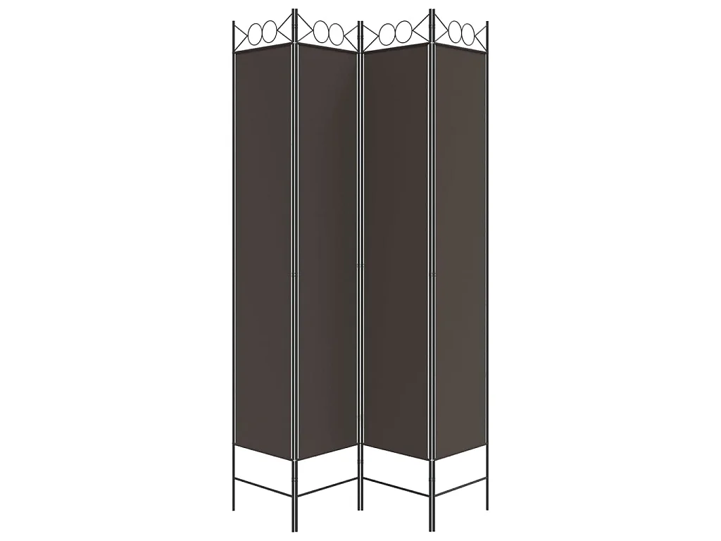 Kamerscherm met 4 panelen 160x220 cm stof bruin