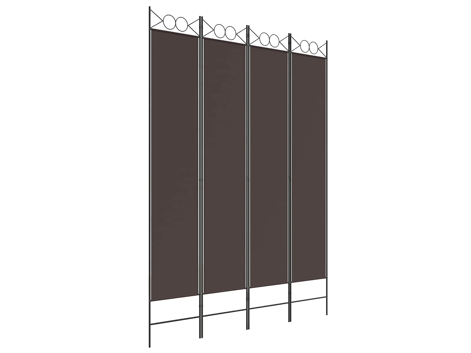 Paravent 4 panneaux Marron 160x220 cm Tissu