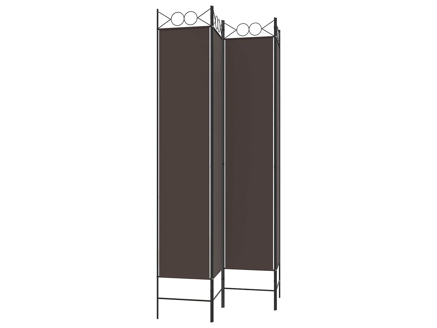 Paravent 4 panneaux Marron 160x220 cm Tissu