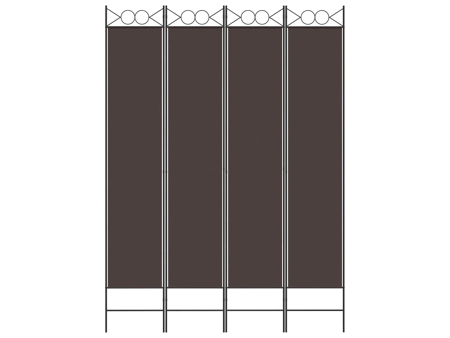 Paravent 4 panneaux Marron 160x220 cm Tissu