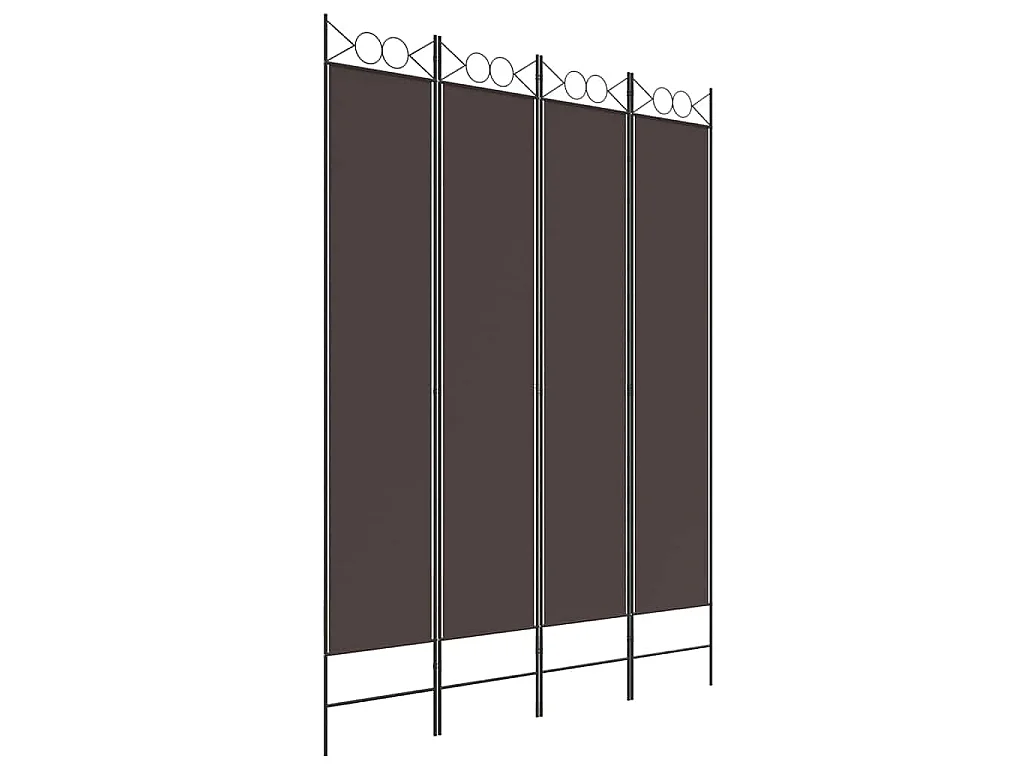 Paravent 4 panneaux Marron 160x220 cm Tissu