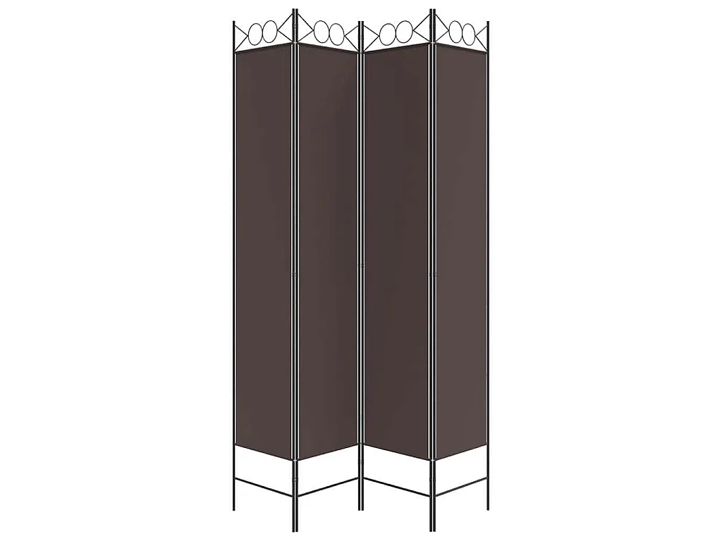 Paravent 4 panneaux Marron 160x220 cm Tissu