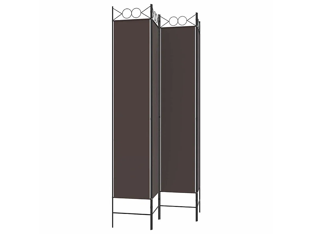 Paravent 4 panneaux Marron 160x220 cm Tissu