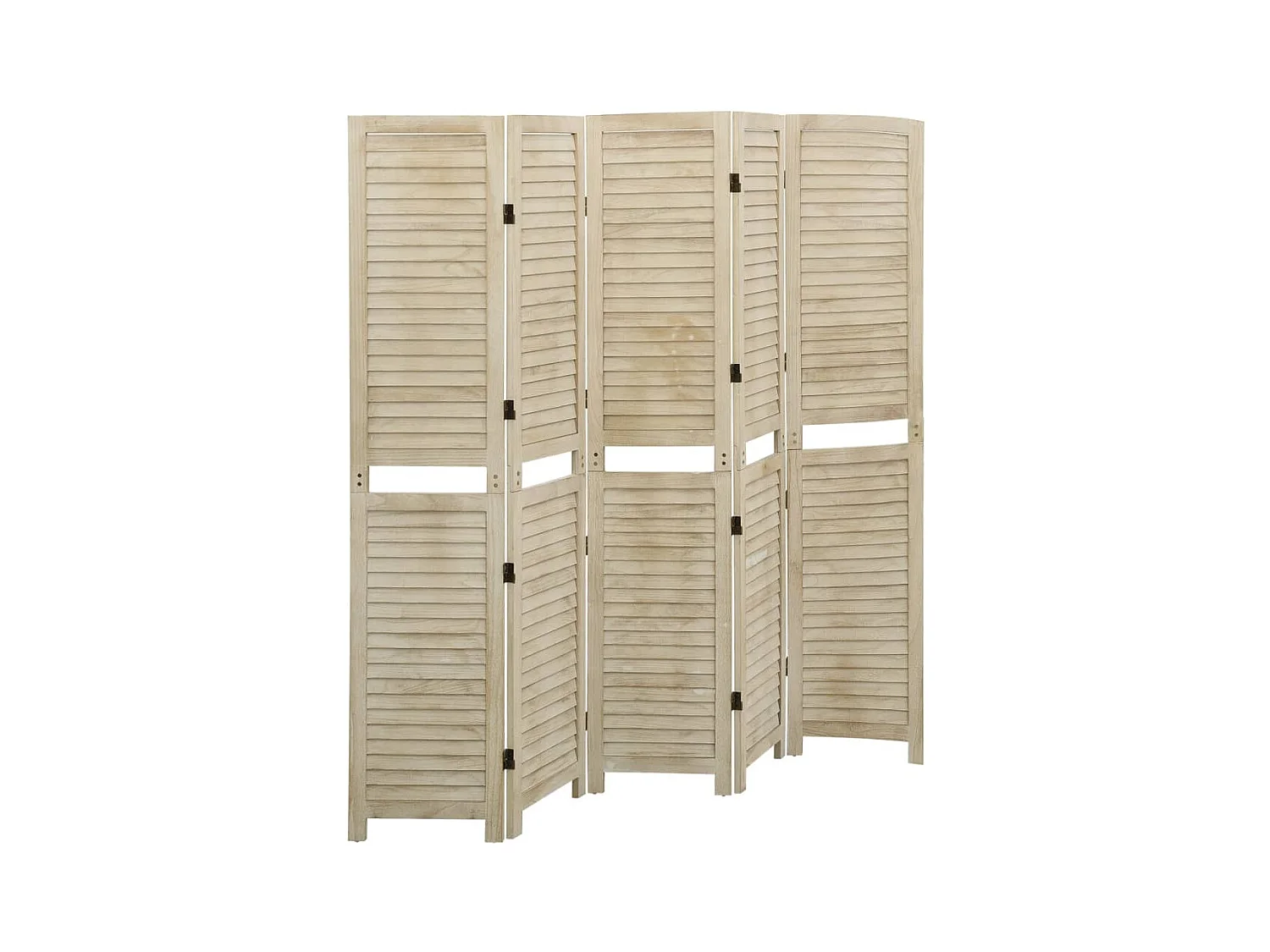 Cloison de séparation 5 panneaux 175x165 cm Bois de Paulownia