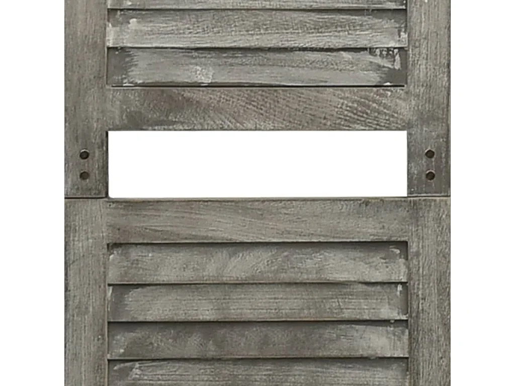 Paravent 6 panneaux Gris 214x166 cm Bois solide