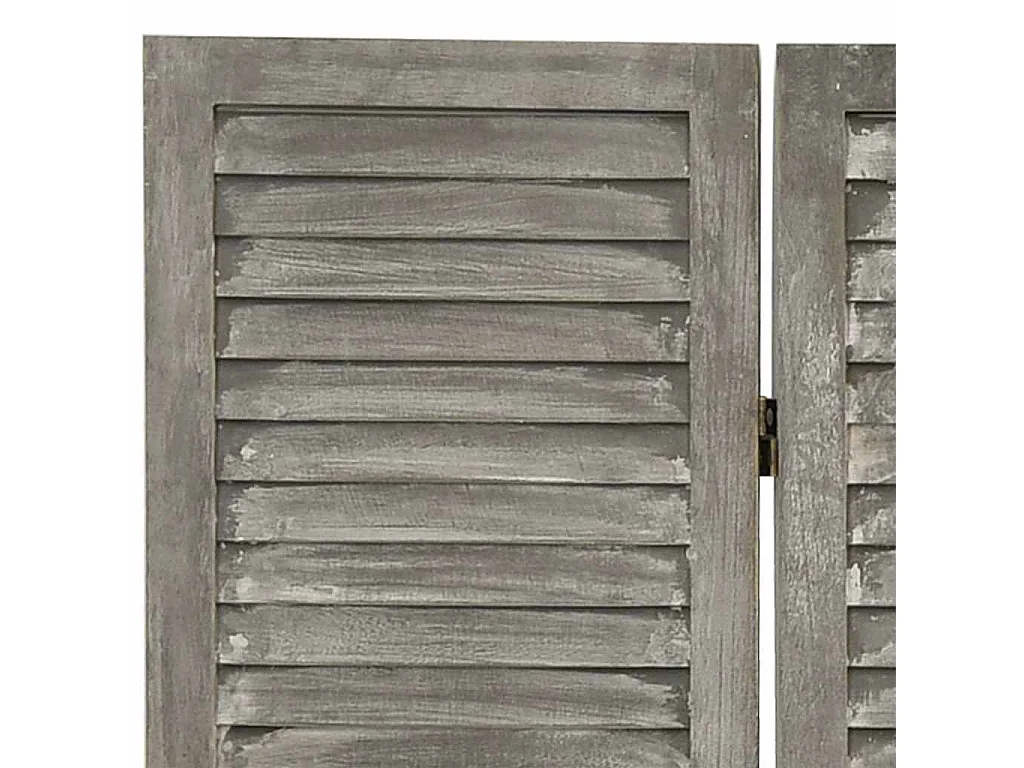 Paravent 6 panneaux Gris 214x166 cm Bois solide