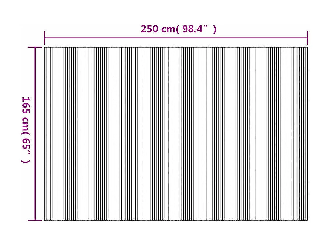 Kamerscherm breedte 250 cm hoogte 165 cm bamboe donkerbruin