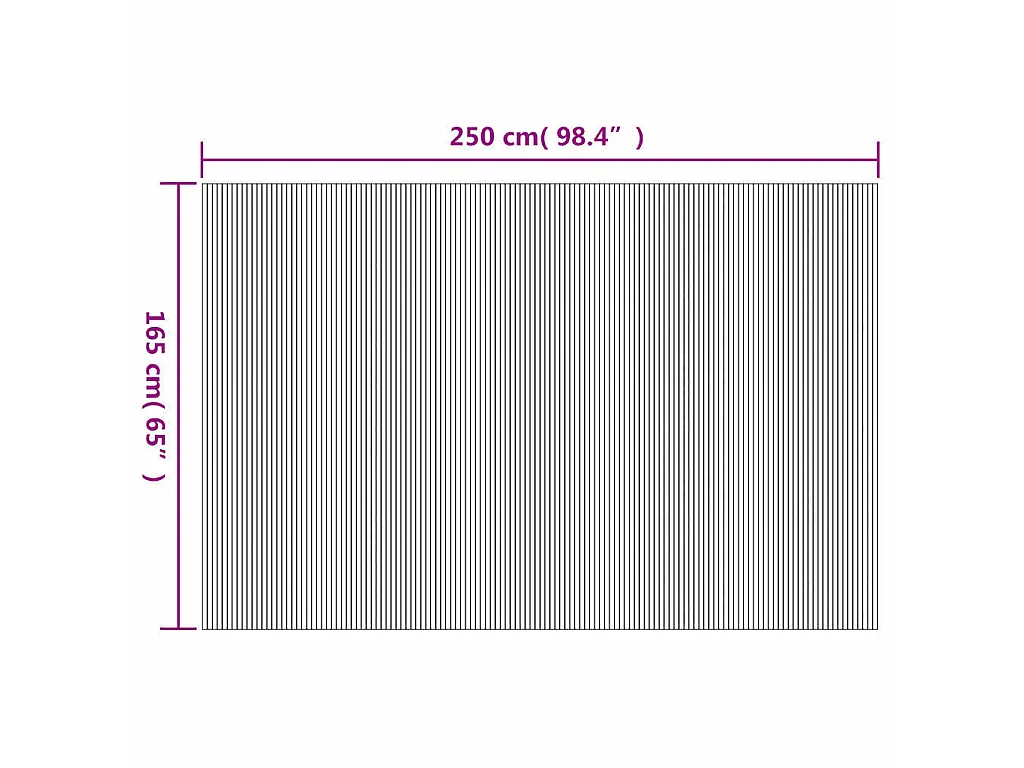 Kamerscherm breedte 250 cm hoogte 165 cm bamboe donkerbruin