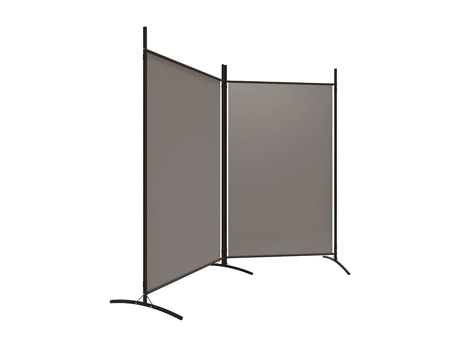 Kamerscherm met 2 panelen 175x180 cm stof antracietkleurig