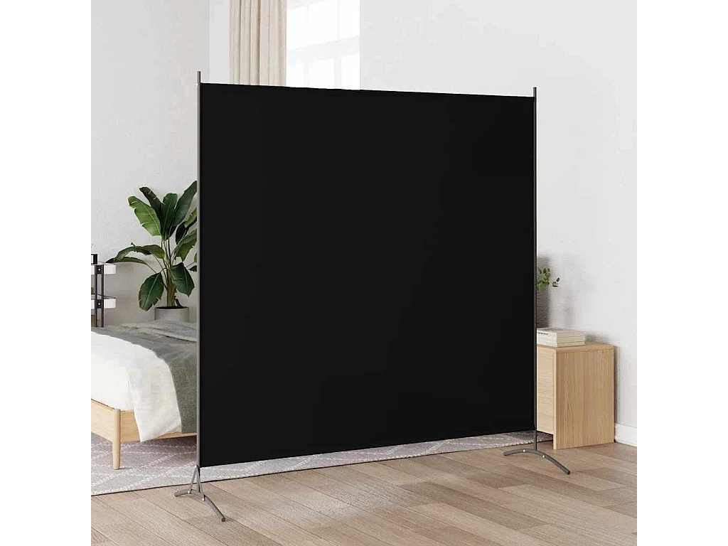 Kamerscherm met 1 paneel 175x180 cm zwart