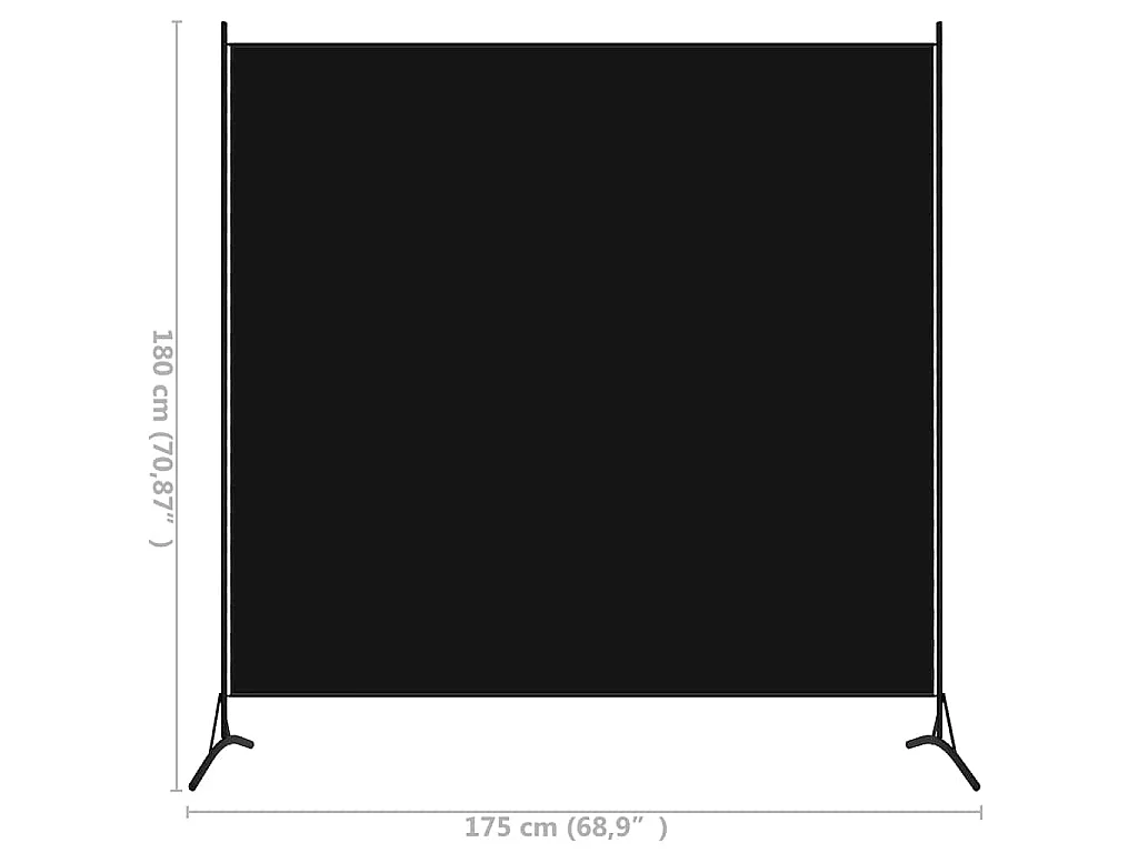 Divisória com 1 painel 175x180 cm preto