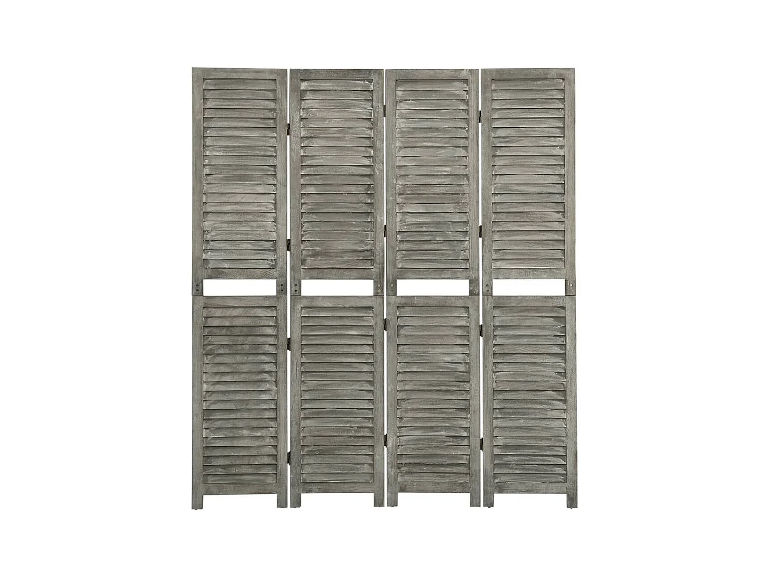 Cloison de séparation 4 panneaux Gris 143x166 cm Bois solide