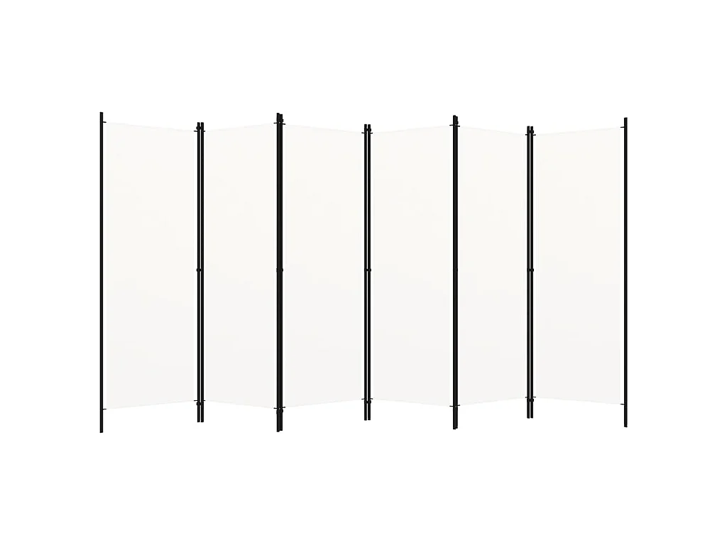 Paravent 6 panneaux Blanc 300x180 cm